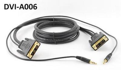 6ft DVI-D Single Link with 3.5mm Stereo Audio/Video Cable, CablesOnline DVI-A006
