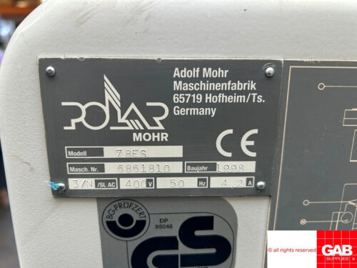Polar Guillotine 78 ES year 1998 - fully serviced paper cutting machine - Picture 9 of 9