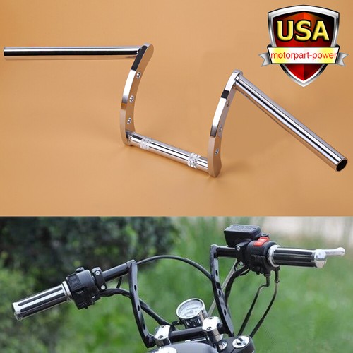 Custom Motorcycle 1" Handlebars Z Bar Drag Ape Hanger For Suzuki Honda ...