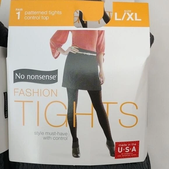 Medias No Nonsense Fashion estampadas control forro superior textura de cable, L/XL 5pr Foto 2 de 4