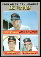 1970 Topps #68 AL ERA Leaders Dick Bosman Jim Palmer Mike Cuellar - EX
