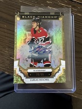 2023-24 Upper Deck Black Diamond Gold Auto Lukas Reichel /99 #BDB-LR Chicago