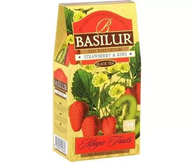 Basilur Strawberry and Kiwi Premium Ceylon Tea 100g FREE SHIPPING WORLD WIDE