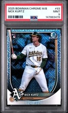 2025 Bowman Chrome Nick Kurtz #93 (RC) Mega Box Mojo Refractor PSA 9