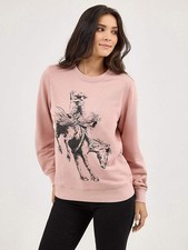 Wrangler Ladies Misty Rose Graphic Crew Sweatshirt-112368906