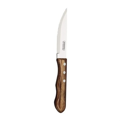 Tramontina Jumbo Steakmesser | Edelstahlklinge | Holzgriff | 12 Messer