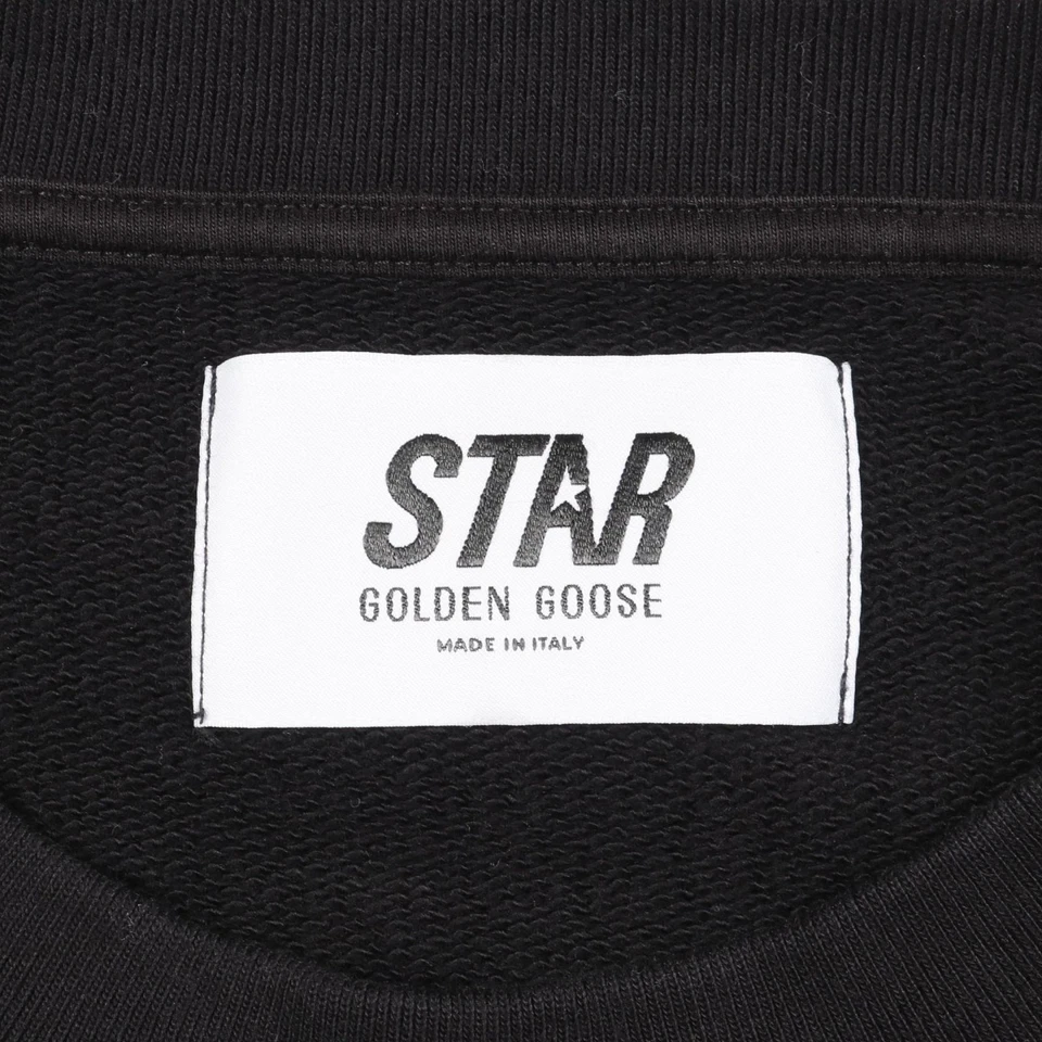 GOLDEN GOOSE STAR LOGO Sudadera Tops Manga Larga Algodón Negro Usado Mujer #M Foto 3 de 4