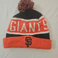 San Francisco Giants Beanie Toboggan with pom pom orange black one size unisex