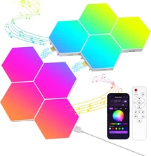 Hexagon LED Light Panels 8 Pack – Smart RGB Wall Lights with APP & Remote Contro