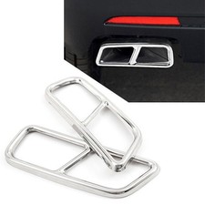 Silver Rear Exhaust Muffler Tail Pipe Cover Trim for Cadillac XT5 2016 2017-2020