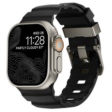 For iWatch Series 11/10 Ultra 3/2/1 Rugged Silicone Sport Band Metal Watch Clasp