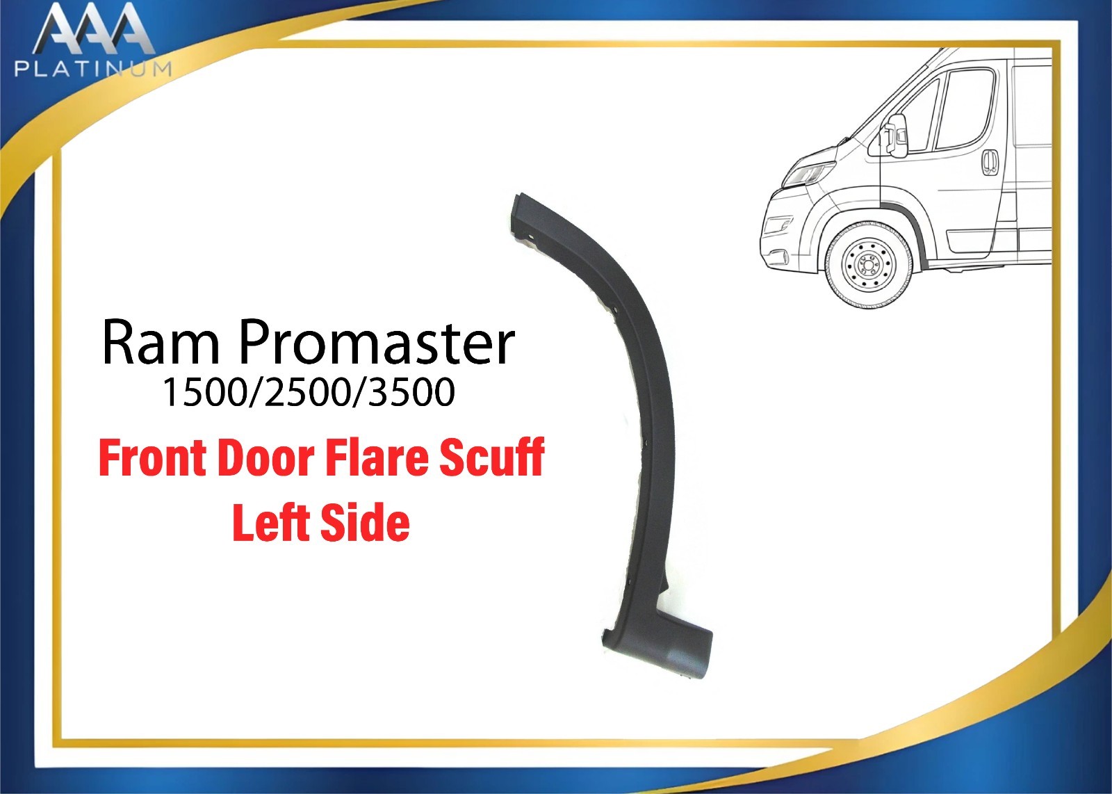 For 2014-2018 Ram ProMaster Front Left Door Trim Scuff Plate Local Pickup
