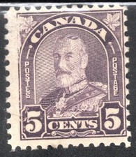 Canada Stamp Scott #169, 5c, King George V, Dull Violet, MNH, OG, SCV$14.00