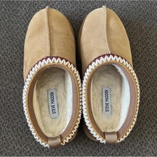 Steve Madden Platform Slipper Shoe Womens Size 9 Cognac, Faux Fur Lining