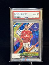 2024-25 Topps Finest UEFA BRUNO FERNANDES /150 rifrattore RayWave blu SP #134