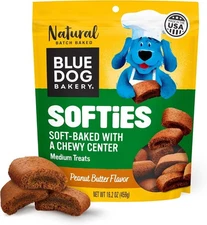 Blue Dog Bakery Natural Dog Treats, Softies, Peanut Butter Flavor, 16.2oz Bag...