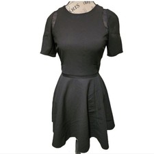 Elizabeth and James Black Mesh Panel Dress Size 2