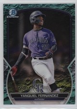 2023 Bowman Chrome Prospects Aqua Lunar Crater Refractor Yanquiel Fernandez 6o3