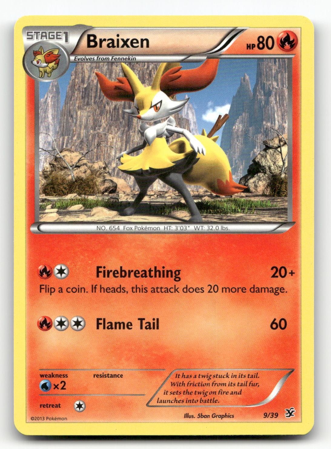 Braixen 9/39 Kalos Starter Set Pokemon NM