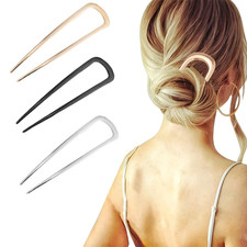 3 Stück French Hair Pin Metall Französische Haarnadel U-Förmige Haargabel Groß H