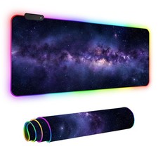RGB Gaming Mouse Pad XL 35.4"x15.7", Galaxy Large Mousepad with LED Light, Ex...