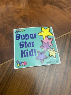Vintage SmileMakers Super Star Kid Sticker Mod Retro Colorful 2.5  Inches