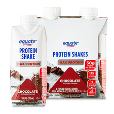 Equate Max Protein Nutrition Shake, Chocolate Flavored, Liquid, 11 fl oz, 4 Coun