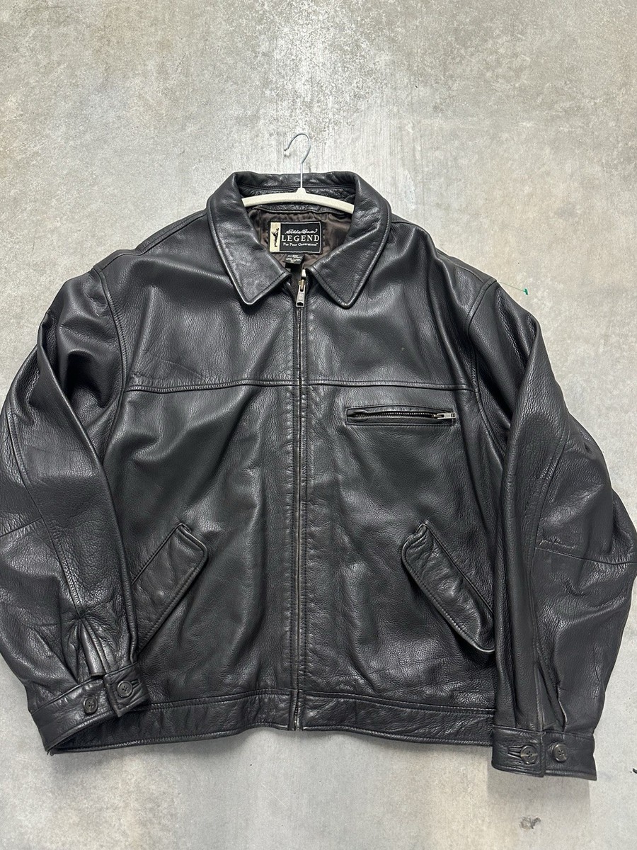 Eddie Bauer Legend Journeyman Men Jacket Size XL Black Genuine
