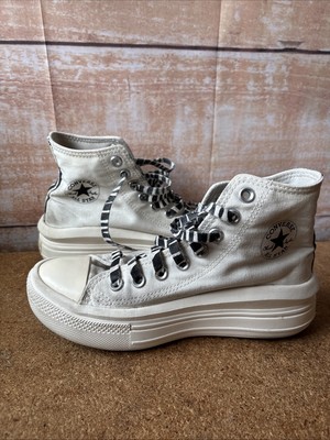 Converse Chuck Taylor All Star Lift Plateau Beige Canvas Damen UK Größe 4