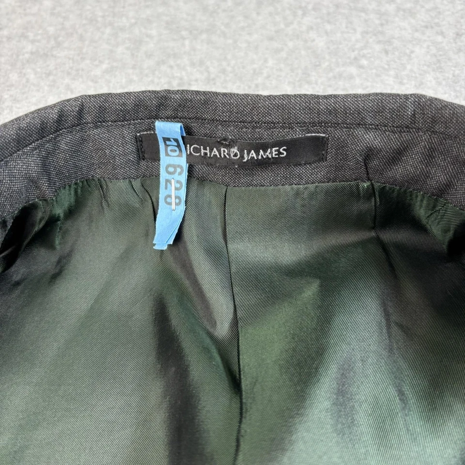 Abrigo deportivo de lana Richard James para hombre 46R gris chaqueta blazer Heritage Academia Offic Foto 3 de 4