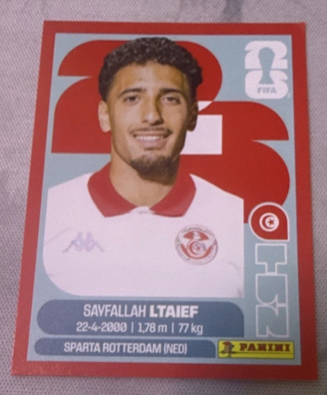 Panini FIFA World Cup 2026 Red Parallel Sayfallah Ltaief Tunisia Sticker TUN 19