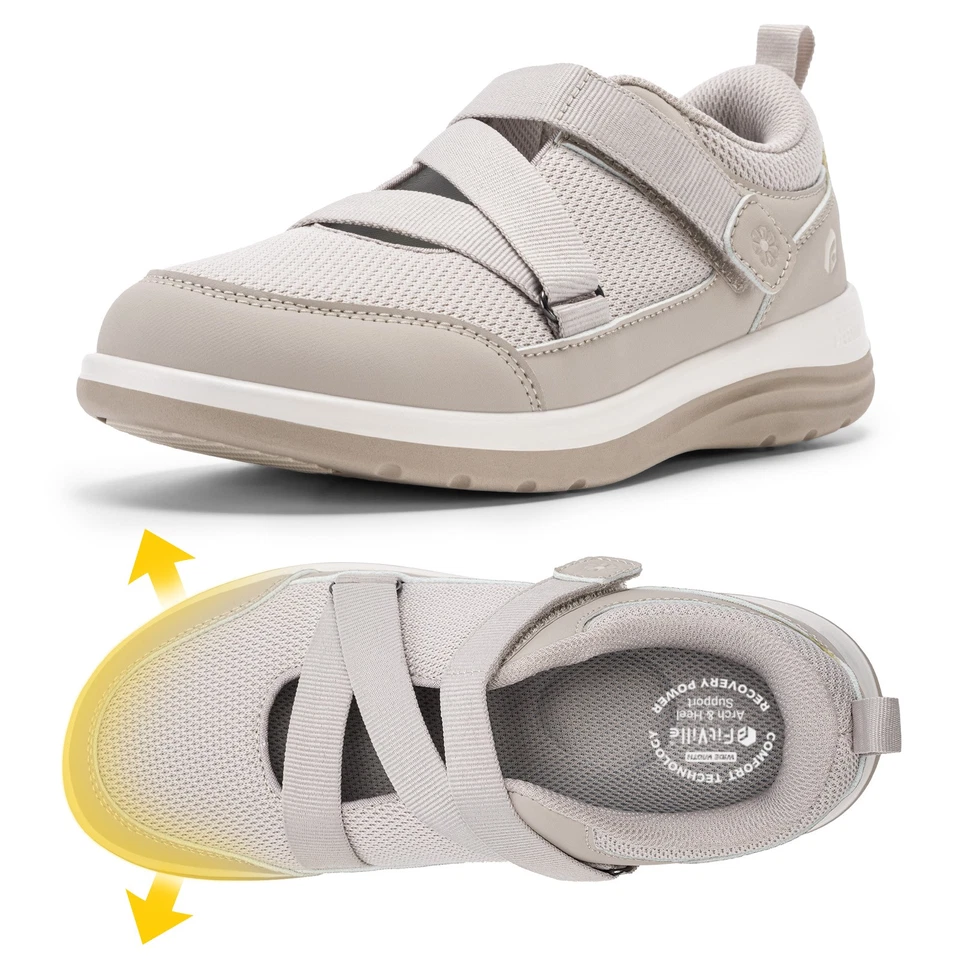 FitVille Womens Adjustable Strap Diabetic Shoes Extra Wide Sandals Swollen Feet - Image 3 of 4