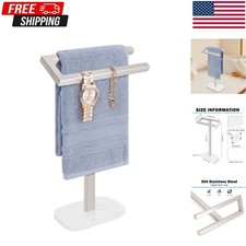 Standing Hand Towel Holder, Hand Towel Stand with Marble Base, 304 Stainless ...