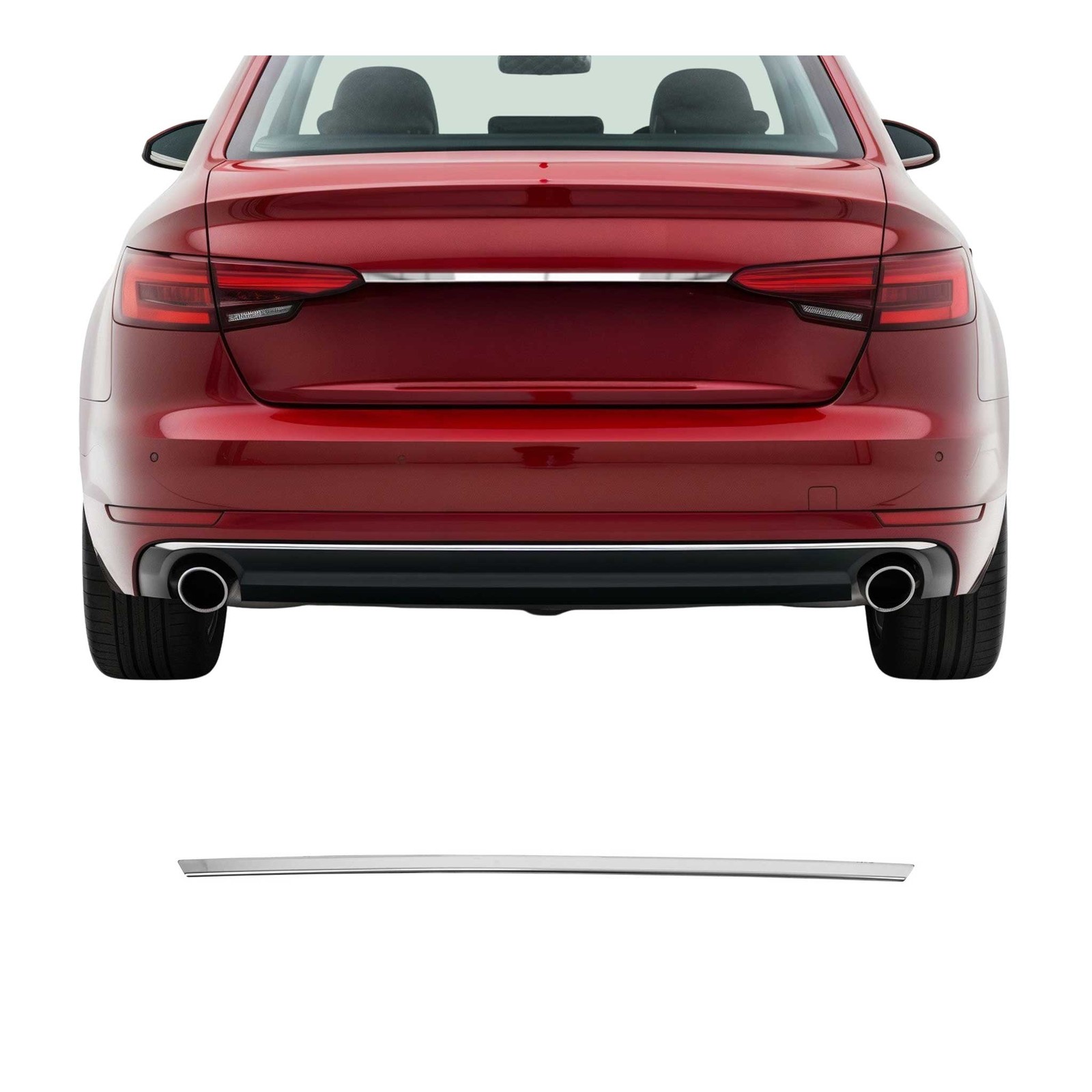 Couvercle de poignée de hayon Audi A4 B9 Berline en acier inox argenté 2016-2025