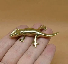 Brass Gecko Figurine Small Animal Statue Table Office Home Decoration Toy Gifts