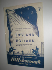 ENGLAND U23s  v  HOLLAND U23s, 16th MARCH 1960, NO WRITING.