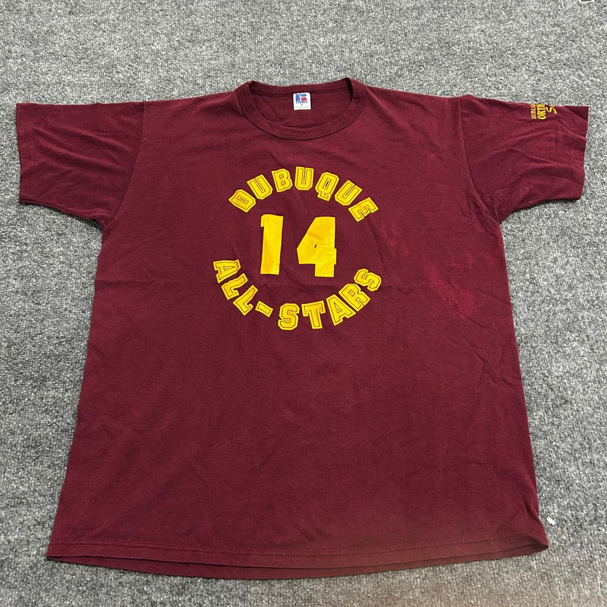 Russell Athletic T-Shirt Mens Size XL Maroon Dubuque All-Stars USA Vintage 90s