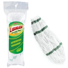 Libman Tornado Mop Refill White Cotton Blend Attachment Style Snap-on