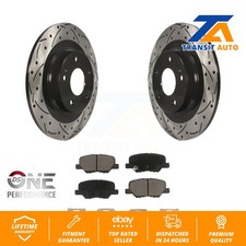 Rear Drilled Slot Brake Rotors Ceramic Pad Kit For Mitsubishi RVR Outlander PHEV