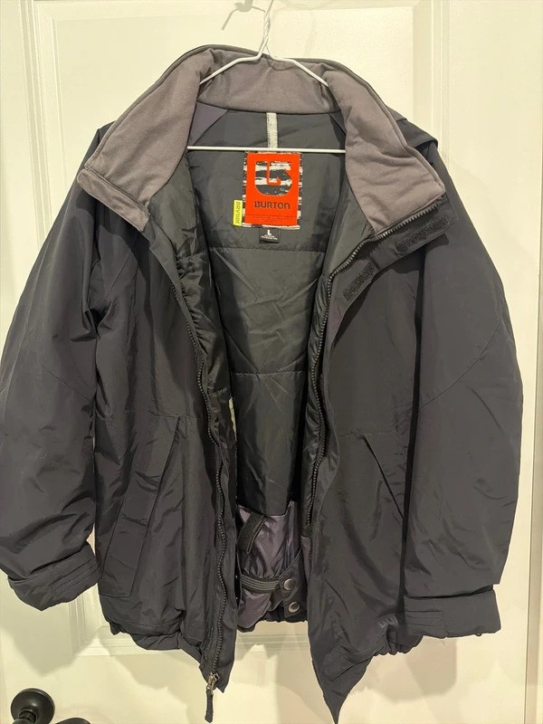 Burton DryRide Snowboard Ski Jacket Boy’s Large Black Gray Winter Coat