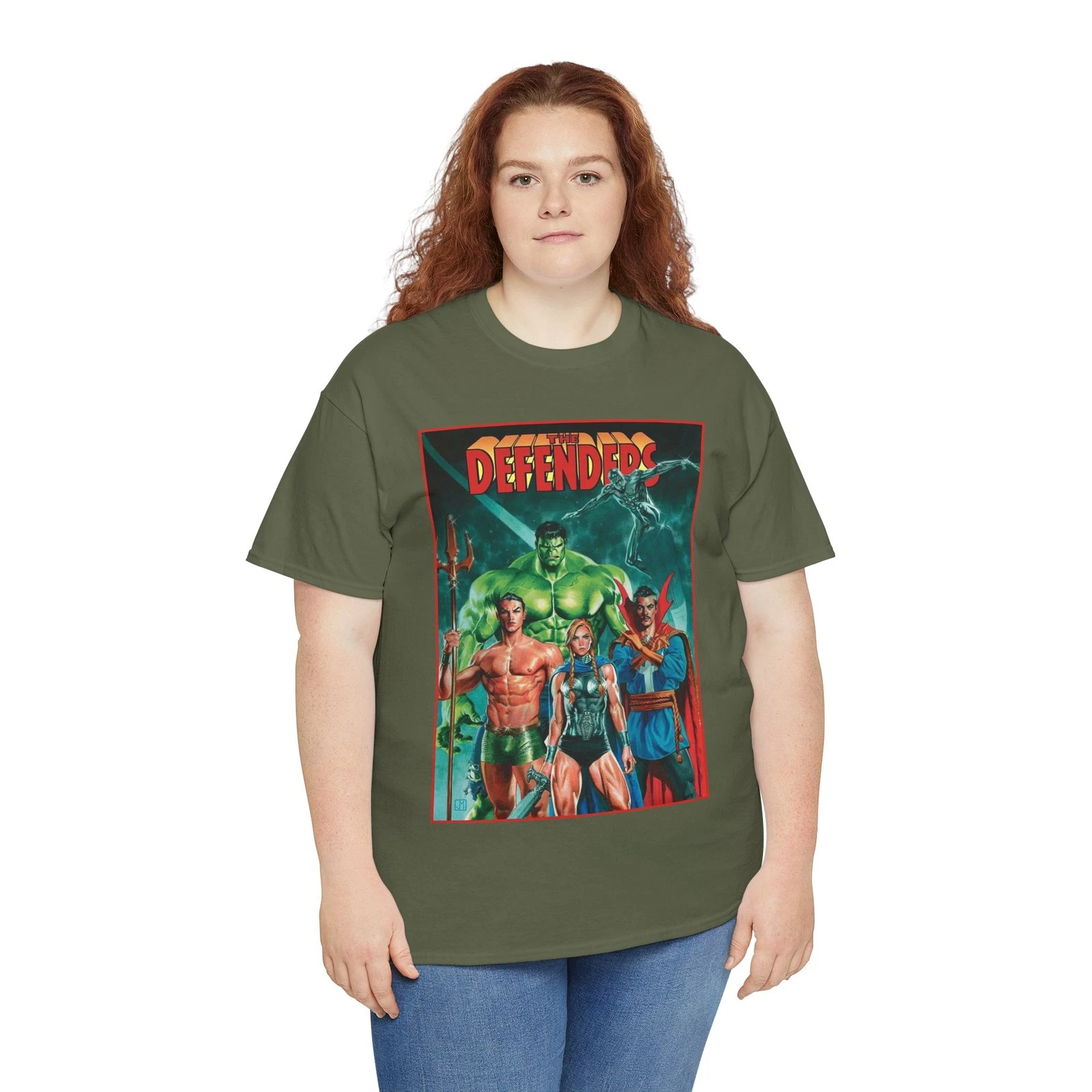 Defenders T-Shirt - Dr Strange, Valkyrie, Hulk, Namor, Silver Surfer - Marvel