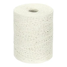 Natural Cotton Raffia Yarn 328Yard Craft Raffia Ribbon Crochet Yarn Milk White