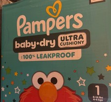 Pampers Baby-Dry Diapers Size 1, 136 Count, 8-14 lb, Ultra Absorb, Leakproof