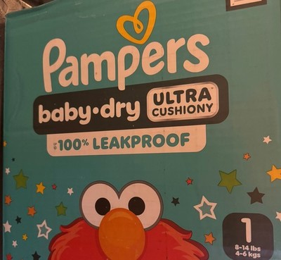 Pampers Baby-Dry Diapers Size 1, 136 Count, 8-14 lb, Ultra Absorb, Leakproof 
