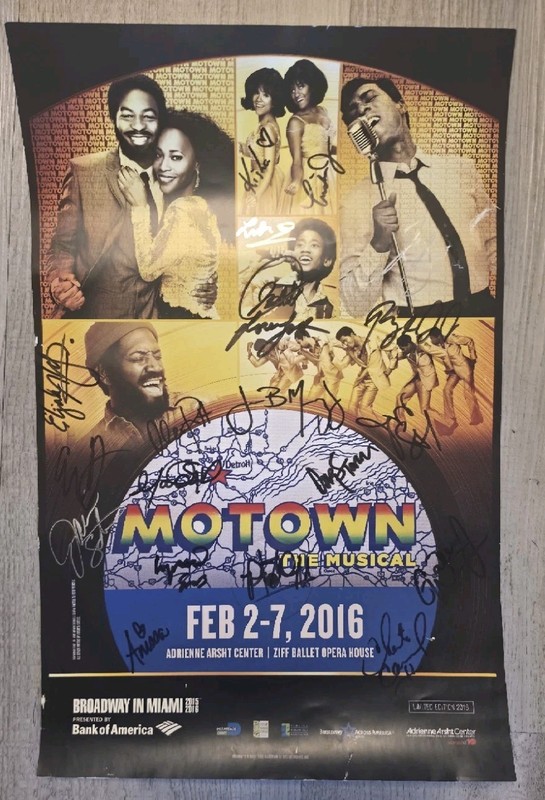MOTOWN THE MUSICAL Signed Poster 2016 Miami LIMITED EDITION Cast Autographed 