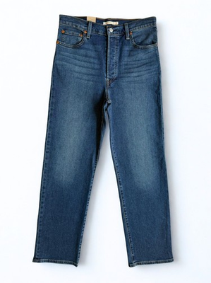 #ad Women#x27;s Levi’s Ribcage Straight Jeans 32x32 High Rise Medium Wash Button Fly $64.99