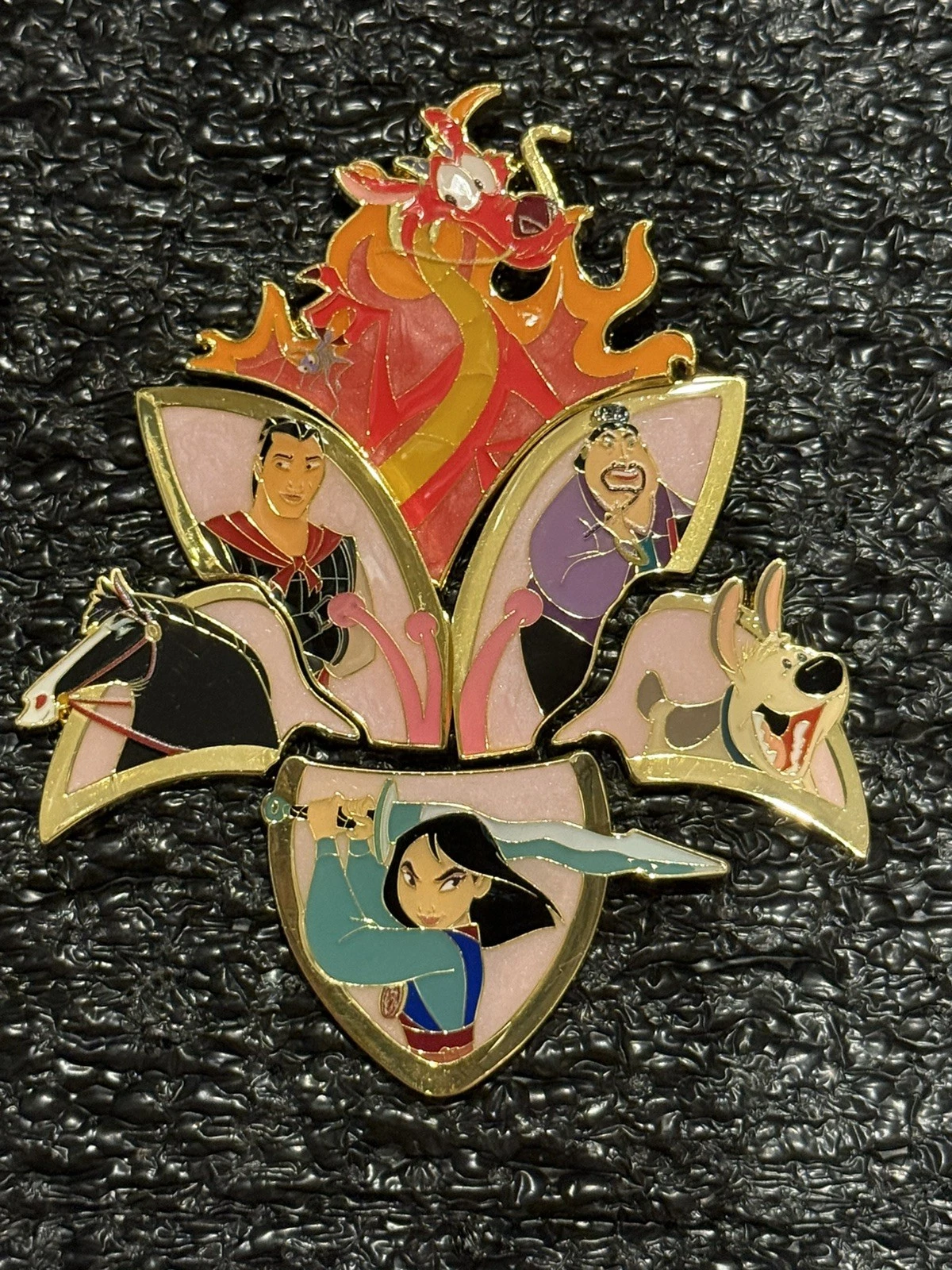 COMPLETE SET - Loungefly Disney Mulan Flower Puzzle Pin Set BoxLunch