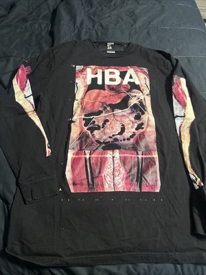 RARE HOOD BY AIR Multicolor Longsleeve Men's Graphic T-shirt sz XL
