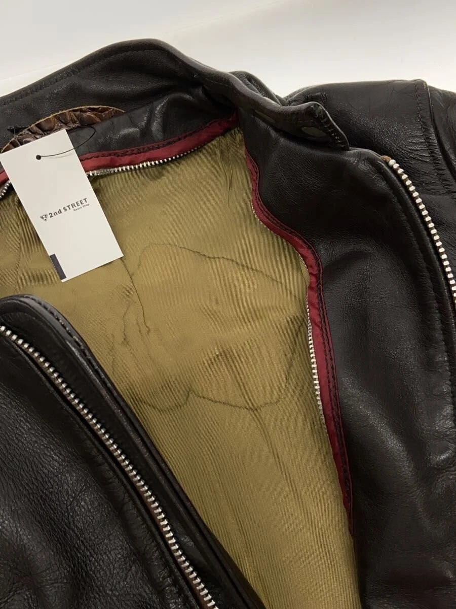 Chaqueta Schott Single Riders de cuero negro
