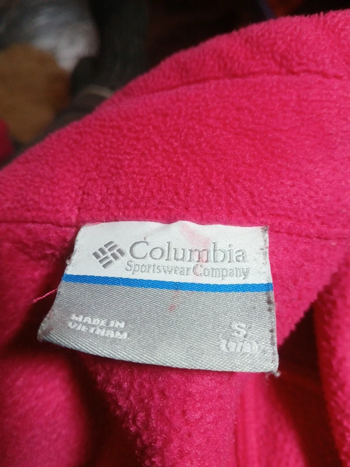 Columbia Kids Girls Pink Soft Fleece Zip-Up Long Sleeve Jacket S 7/8 - Image 4 of 4